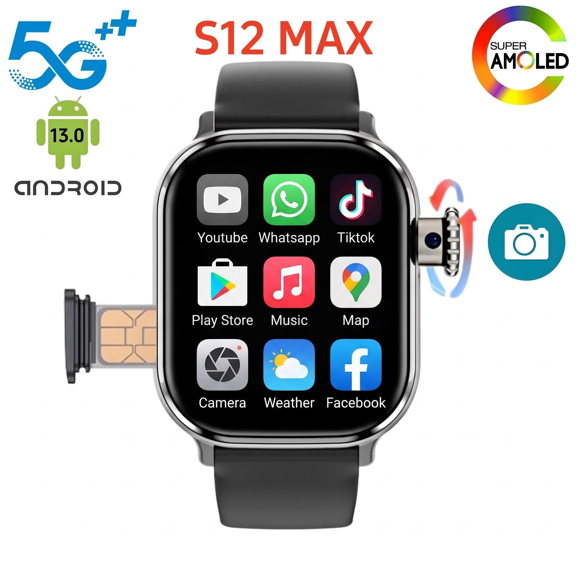 Smartwatch Nexus - S12 Smartwatch Amoled 5G LTE Android