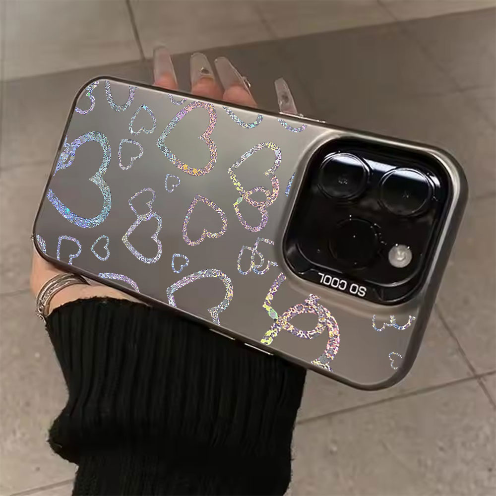 Apple Iphone 15 Pro Max - Colorful Heart Print Case For iPhone