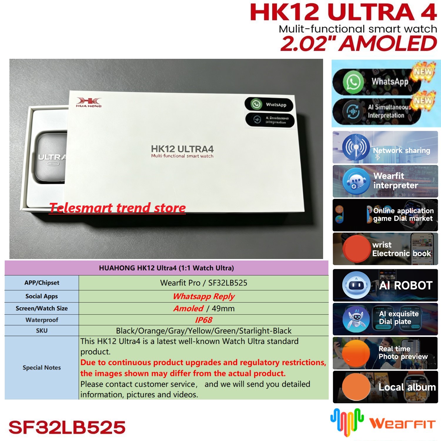 Huahong Amoled HK12 Ultra4 Sma - đánh giá và giá Smartwatch Nexus