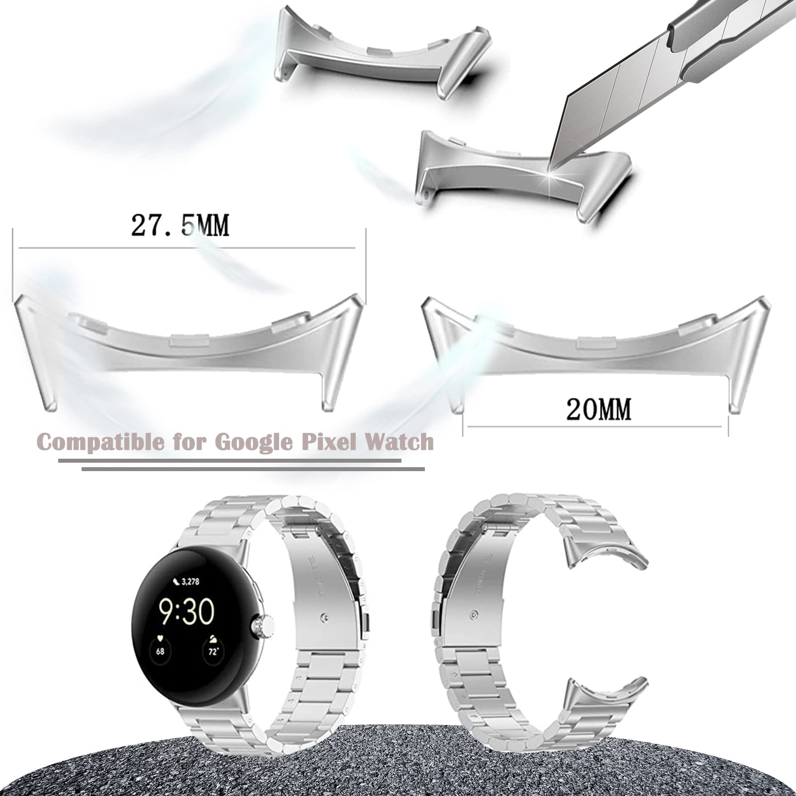 1/2 Cặp Đôi Kim Loại Cổng Kết  - đánh giá và giá Watch Band Connector