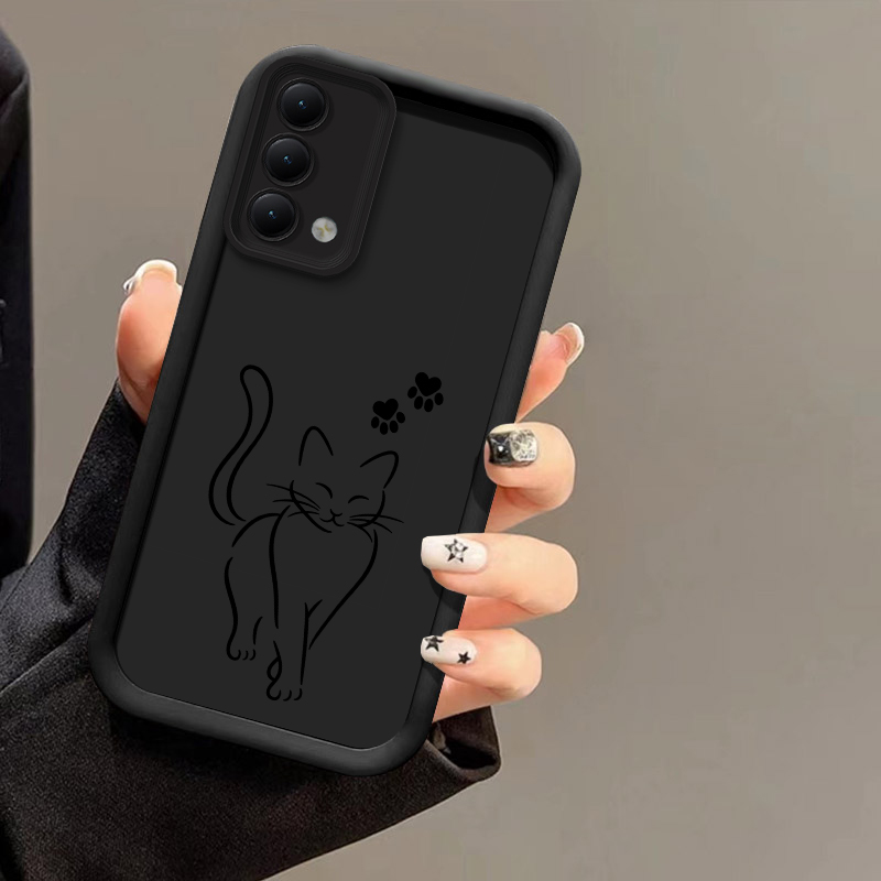 Cute Cat Line Black Phone Case - đánh giá và giá Oppo A78
