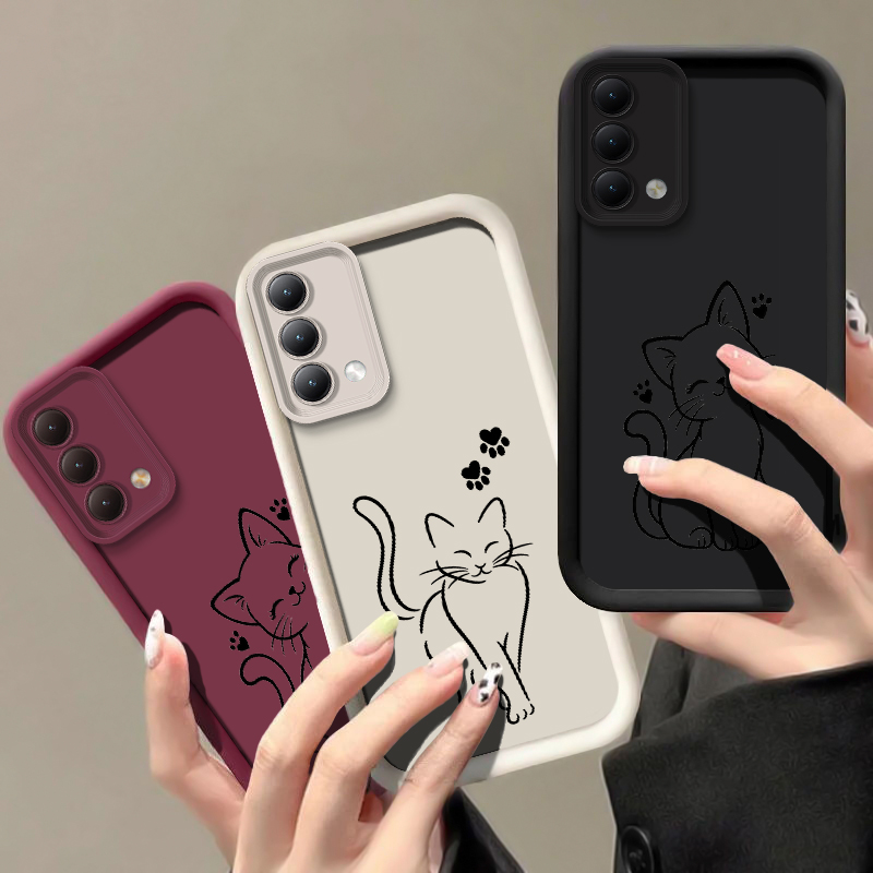 Cute Cat Line Black Phone Case - đánh giá và giá Oppo A78