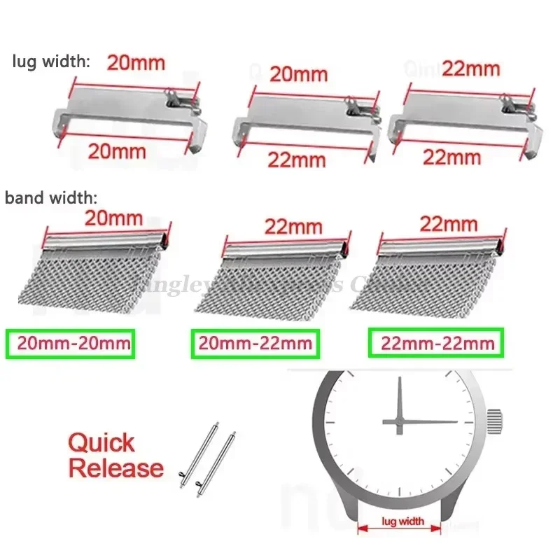 2pcs Watch Band Adapters 20mm  - đánh giá và giá Watch Band Connector